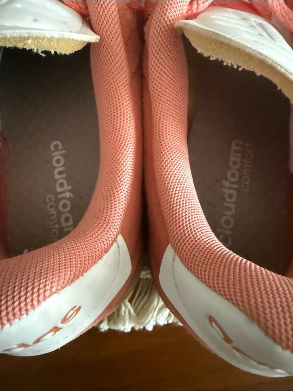 adidas Women’s Coral Pink Suede Sneakers with White Stripes